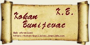 Kokan Bunijevac vizit kartica